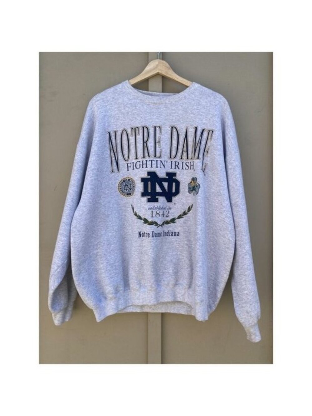 Vintage Galt Sand Notre Dame Fighting Irish Sweatshirt Gray